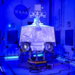 NASA’s VIPER – short for the Volatiles Investigating Polar Exploration Rover – sits assembled inside the cleanroom at the agency’s Johnson Space Center. Credit: NASA