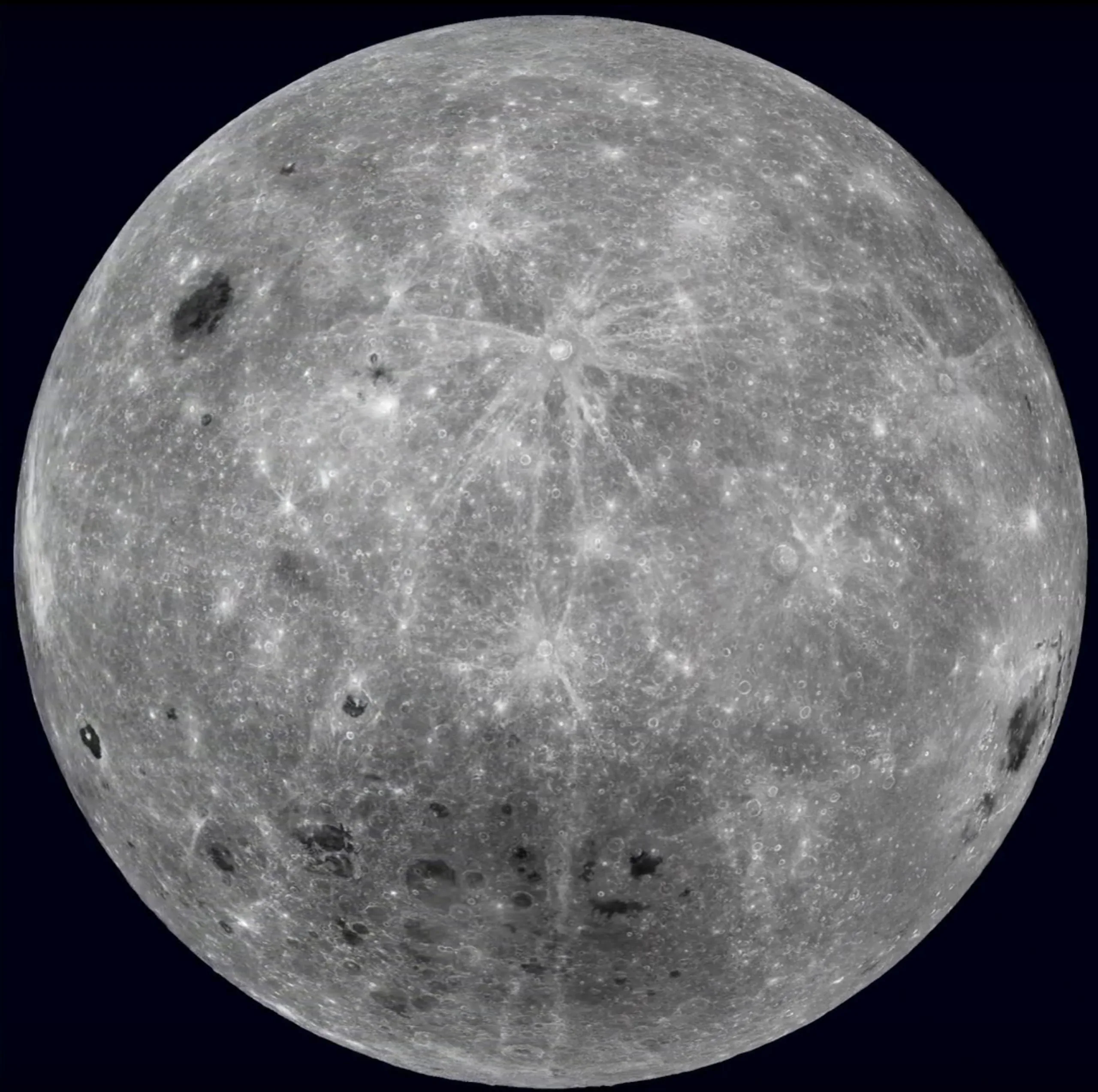 Nuestra nave espacial robótica llamada Orbitador de Reconocimiento Lunar (LRO por sus siglas en inglés) ha tomado más de 20 millones de imágenes de la Luna, cartografiándola con asombroso detalle, incluyendo la cara que no podemos ver desde la Tierra. Esta imagen publicada el 20 de octubre de 2017 muestra el lado lejano de la Luna según la base de datos de las cámaras a bordo del LRO. Crédito de la imagen: NASA/Centro de Vuelo Espacial Goddard/Universidad Estatal de Arizona (https://ciencia.nasa.gov/sistema-solar/la-luna-un-faro-para-la-exploracion-espacial/)