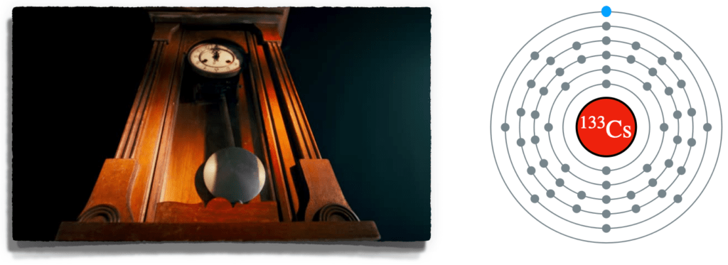 péndulo y átomo de cesio